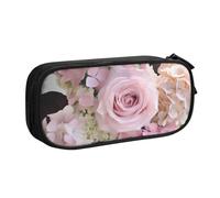 FLYIFE Grande trousse à crayons rose hortensia avec 2 compartiments pour filles, garçons, étudiants, école, bureau, université, noir, Noir , Taille unique, Cartable