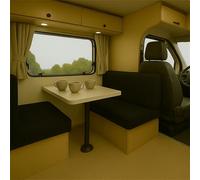 FLYIFE Housse de Coussin Extensible pour Camping-Car, Caravane ou Fourgon - Antidérapante, Lavable, Tissu Jacquard - pour Banquette, siège ou Coussin déco (Black,L 100-125cm W 20-35cm)