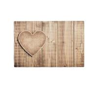 FLYIFE Lot de 6 sets de table en lin avec motif cœur en bois - Résistants à la chaleur et antidérapants, VUCJEBB5A281