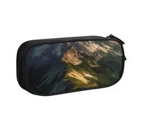 FLYIFE Mount Nature Grande trousse à crayons avec 2 compartiments pour filles, garçons, étudiants, école, bureau, université, noir, Noir , Taille unique, Cartable