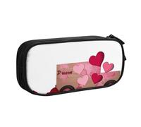 FLYIFE Romantic Love Grande trousse à crayons avec 2 compartiments pour filles, garçons, étudiants, école, bureau, université, noir, Noir , Taille unique, Cartable