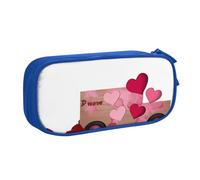 FLYIFE Romantic Love Grande trousse à crayons avec 2 compartiments pour filles, garçons, étudiants, école, bureau, université, noir, bleu, Taille unique, Cartable