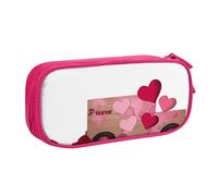 FLYIFE Romantic Love Grande trousse à crayons avec 2 compartiments pour filles, garçons, étudiants, école, bureau, université, noir, rose, Taille unique, Cartable