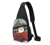 FLYIFE Sac à bandoulière imprimé lever de soleil pour homme et femme, sac à dos à bandoulière décontracté, Père Noël dans une voiture, Taille unique