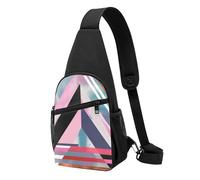 FLYIFE Sac à bandoulière imprimé ours pour homme et femme, sac à dos décontracté à bandoulière, Triangle abstrait rayé, Taille unique