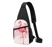 FLYIFE Sac à dos à bandoulière avec imprimé cœur rouge et inscription Love pour homme et femme, Flamant rose et flocon de neige, Taille unique