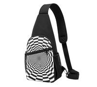 FLYIFE Sac à dos à bandoulière avec imprimé cœur rouge et inscription Love pour homme et femme, Illusion de rotation optique, Taille unique