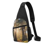 FLYIFE Sac à dos à bandoulière avec imprimé cœur rouge et inscription Love pour homme et femme, National Parks Sunshine Trees, Taille unique