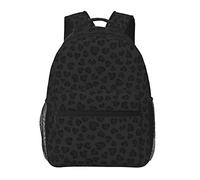 FLYIFE Sac à dos d'école léger imprimé sur fond lapin - Sac à dos polyvalent et confortable pour les voyages, l'école et les activités de plein air, Motif léopard noir., taille unique