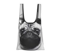 FLYIFE Sac à provisions noir et blanc à pois imprimés pour femmes, sac fourre-tout pliable durable et imperméable, Carlin, Taille unique