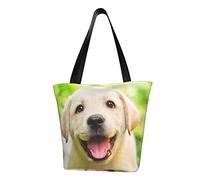 FLYIFE Sac de courses fourre-tout réutilisable et respectueux de l'environnement Motif dinde de Thanksgiving, Chiot labrador amusant, Taille unique