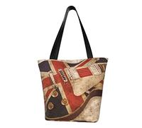 FLYIFE Sac fourre-tout imprimé magique de Noël - réutilisable et respectueux de l'environnement, Guitare drapeau anglais, Taille unique