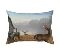 FLYIFE Taie d'oreiller imprimée chasse au cerf 66 x 51 cm - Taie d'oreiller douce avec fermeture à rabat pour hôtel, maison, chambre à coucher