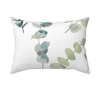 FLYIFE Taie d'oreiller imprimée feuilles d'eucalyptus 66 x 51 cm - Taie d'oreiller douce avec fermeture à rabat pour hôtel, maison, chambre à coucher