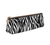 FLYIFE Trousse à crayons en cuir avec motif de cochon mignon pour filles et garçons, trousse à crayons avec fermeture éclair pour étudiants, école, bureau, université, Zébré, Taille unique, Cartable