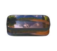 FLYIFE Trousse à crayons imprimée de feuilles colorées de grande capacité avec fermeture éclair pour papeterie, trousse de maquillage pour l'école, le bureau, adulte, adolescent, fille, garçon, Beau