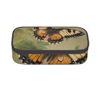 FLYIFE Trousse à crayons imprimée de papillons de grande capacité avec fermeture éclair - Organiseur de papeterie - Trousse de maquillage pour l'école, le bureau, adulte, adolescent, fille, garçon