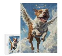 Flying Angel Dog Art Print Puzzle 1000 Pièces Educa Jouet en Bois Cadeau Unique Décoration Intérieure Jeu Éducatif Challenge Toy Adultes Et Enfants À Partir De 14 Ans 500 PCS