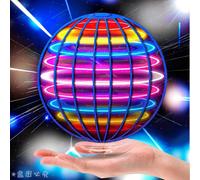 Flying Ball Globe cosmique LED couleur contrôlée à la main pour enfants 360 ° Boule de suspension rotative adaptée aux jouets d'intérieur et d'extérieur 2Pcs Random