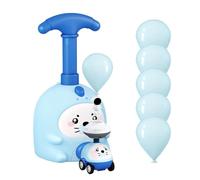Flying Balloon Car Inflatable Pump Toy Set | Animal Design Physics Kit | Animal Design Physics Kit - ABS Educational Air-Powered Racer with Launch Pad, 6 Balloons and Pump for Boys and Girls Ages 3+