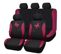 Flying Banner Housses de siège de Voiture Universelle Tendance avec Broderie Papillon Motif (Complet, Bordeaux)