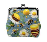 Flying Bees Petit portefeuille pour femme, porte-monnaie pour femme, petit portefeuille pour femme, avec fermeture éclair et verrou, noir, One Size, Art déco