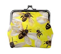 Flying Bees Petit portefeuille pour femme, porte-monnaie pour femme, petit portefeuille pour femme, avec fermeture éclair et verrou, noir, One Size, Art déco