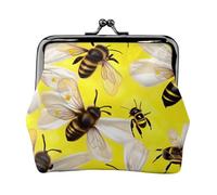 Flying Bees Portefeuille minimaliste léger avec imprimé marguerites et miels pour les trajets scolaires et professionnels, Noir , Taille unique, Pochette à monnaie