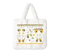 Flying Bees Sac à main en peluche pour femme Motif marguerite Miel Parfait pour les clés, le rouge à lèvres et plus encore - Cadeau idéal pour Noël, la Saint-Valentin