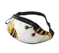 Flying Bees Sac banane avec trou pour écouteurs pour homme et femme - Sac banane de sport réglable pour l'extérieur, l'entraînement, la randonnée, Noir , Taille unique, Sac à dos de