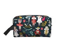 Flying Bees Sac de rangement à imprimé marguerite miel - Trousse de toilette de voyage durable, pochette de rangement portable pour maquillage et cosmétiques avec fermeture éclair, Ballet de Noël