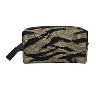 Flying Bees Sac de rangement à imprimé marguerite miel - Trousse de toilette de voyage durable, pochette de rangement portable pour maquillage et cosmétiques avec fermeture éclair, Tiger Stripe Camo