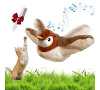 Flying Bird Cat Toy, Chirping & Flapping Wings Interactive Cat Toys (A) | USB Rechargeable Simulated Sparrow with Catnip, Kitten Exercise & Mental Health Pet Toy Gift