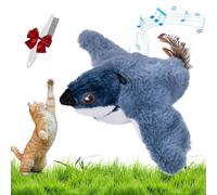 Flying Bird Cat Toy, Chirping & Flapping Wings Interactive Cat Toys (C) | USB Rechargeable Simulated Sparrow with Catnip, Kitten Exercise & Mental Health Pet Toy Gift