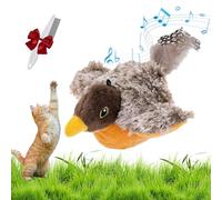 Flying Bird Cat Toy, Chirping & Flapping Wings Interactive Cat Toys (D) | USB Rechargeable Simulated Sparrow with Catnip, Kitten Exercise & Mental Health Pet Toy Gift