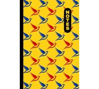 Flying Birds Pattern in Yellow Notebook: Colombian Flag Inspired Design