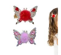 Flying Butterfly Hairpin,Flying Butterfly Hair Accessory,Moving Butterfly Hair Clips,Moving Elegant Metal Side Shiny (2pcs-B)