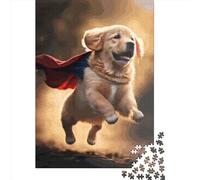 Flying Dog Puzzles 1000 Pieces Cadeau Unique Jeu Éducatif Défi Jouet À De Qualité Supérieure Peinture Art pour Adultes Enfants 1000pcs (38x26cm)