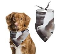 Flying Dove Bandana triangulaire lavable en polyester pour chien et chat de taille moyenne et grande