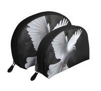 Flying Dove Lot de 2 trousses de maquillage de voyage portables pour femme et fille, blanc, Taille unique, Trousse de maquillage