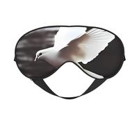 Flying Dove Masque de sommeil double face en soie, masque pour les yeux réglable bloquant la lumière pour les yeux pour voyage, homme et femme, doux et confortable, 20 x 10 cm