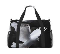 Flying Dove Sac de voyage imprimé pour homme et femme Grand sac de sport avec bandoulière pour voyage, week-end, pêche, chasse, Noir , Taille unique, Sac de voyage
