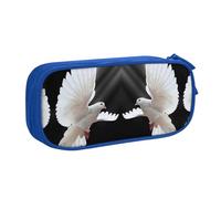 Flying Dove Trousse à crayons double couche de grande capacité pour étudiants, personnalisable en tissu polyester imprimé complet, pour l'école, le bureau, les voyages, bleu, taille unique