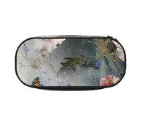 Flying Dove Trousse à crayons en tissu Oxford avec motif spacieux pour l'école, le bureau, les voyages - Trousse multifonction pour papeterie et maquillage, Fleurs et papillons., Taille unique