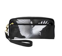 Flying Dove Trousse de maquillage en cuir avec dragonne pour femme, Noir , Taille unique, Trousse de maquillage