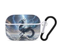 Flying Dragon Coque pour AirPod Pro, coque rigide anti-rayures en polycarbonate avec porte-clés, accessoires pour AirPod Pro 2e/1ère coque pour homme et femme, style blanc