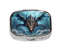 Flying Dragon Mini pilulier carré pour voyage, peut être mis dans un portefeuille ou une poche pour ranger une variété de petits objets
