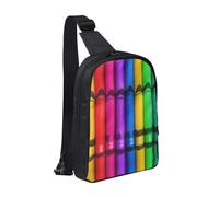 Flying Dragon Sac de poitrine à double poche - Parfait pour les concerts, le sport, les voyages, le cyclisme et la randonnée - Sac à dos à bandoulière, Crayons de couleur, Taille unique