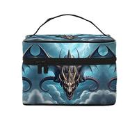 Flying Dragon Trousse de maquillage de voyage pour femme (22,9 x 16,5 x 15,7 cm) portable grande capacité sac de rangement pour filles, noir, One Size