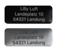 Flying-Drone - Plaque d’identification pour drone 20 x 8 mm pour DJI NEO et autres modèles | En noir ou argent | Plaque en aluminium avec symbole oiseau EASA